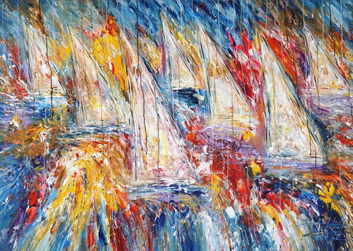 Stormy Sailing Regatta SV di Peter Nottrott, Pittura in vendita su Singulart