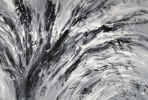 Black And White Energy XL 3 van Peter Nottrott, Schilderij te koop op Singulart