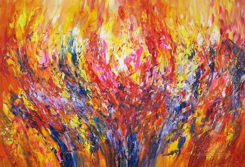 abstract art Vibrant Emotions XL 1 di Peter Nottrott, Pittura in vendita su Singulart