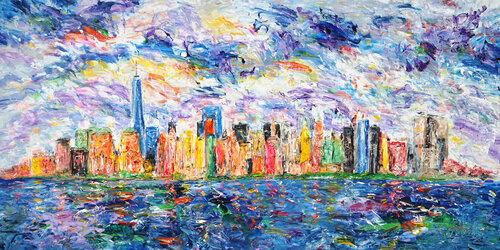 Skyline New York XXL 1 di Peter Nottrott, Pittura in vendita su Singulart