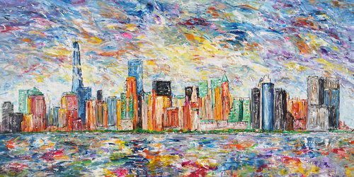 Skyline New York XXL 2 di Peter Nottrott, Pittura in vendita su Singulart