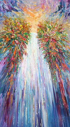 Mystery Waterfall L 6 par Peter Nottrott, Peinture en vente sur Singulart