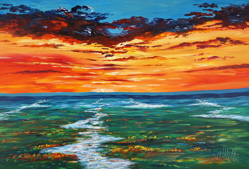 Landscape: Evening Mood XL 4 par Peter Nottrott, Peinture en vente sur Singulart