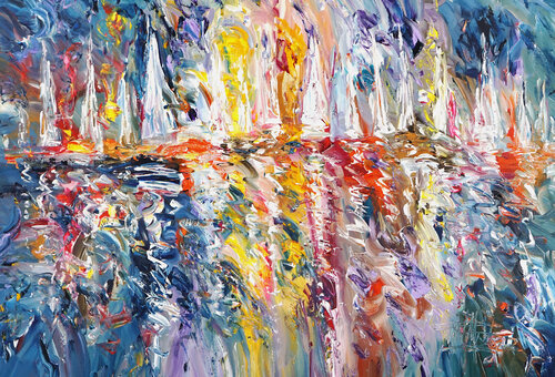 Summer Sailing Regatta XL 1 di Peter Nottrott, Pittura in vendita su Singulart