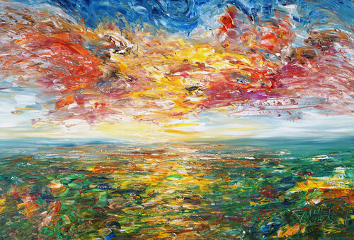 Beautiful Summer Landscape XL 6 di Peter Nottrott, Pittura in vendita su Singulart