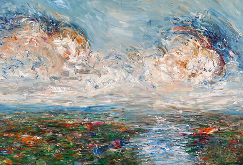 Landscape And Clouds XL 1 di Peter Nottrott, Pittura in vendita su Singulart