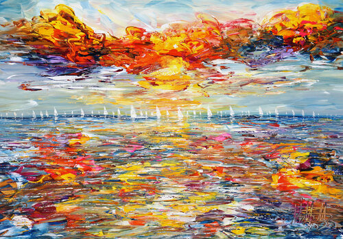 Seascape Sailing Impressions S 2 van Peter Nottrott, Schilderij te koop op Singulart