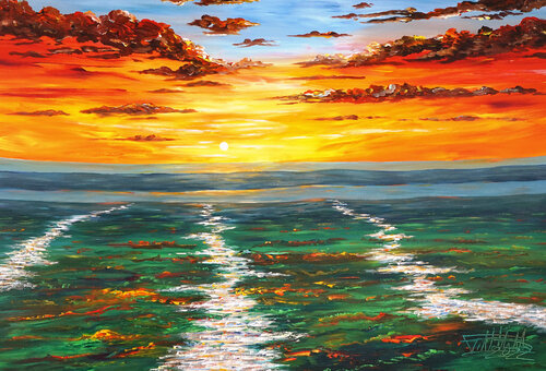 Landscape: Evening Mood XL 7 par Peter Nottrott, Peinture en vente sur Singulart