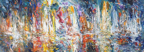 Slim: Sail Boat Marina 1 par Peter Nottrott, Peinture en vente sur Singulart