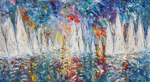 Stormy Sailing Regatta L 6 van Peter Nottrott, Schilderij te koop op Singulart