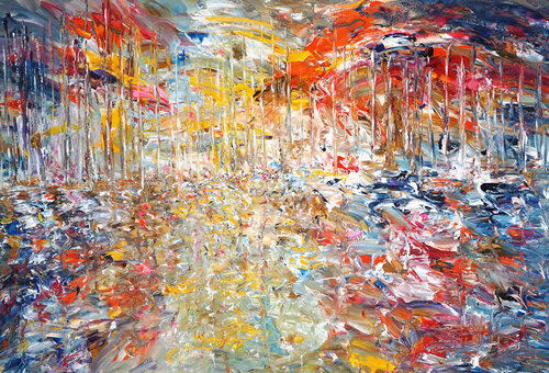 Sail Boat Marina XL 3 van Peter Nottrott, Schilderij te koop op Singulart