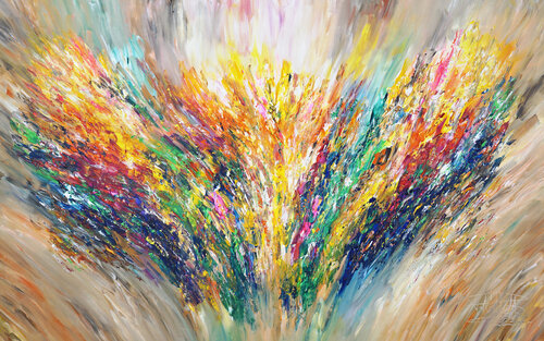 Extra large abstract Positive Energy XXXL 6 van Peter Nottrott, Schilderij te koop op Singulart
