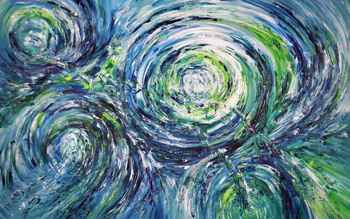 Extra large abstract Underwater Daylight XXXL 1 di Peter Nottrott, Pittura in vendita su Singulart
