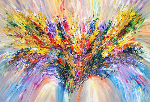 Golden Wings XL 5 van Peter Nottrott, Schilderij te koop op Singulart