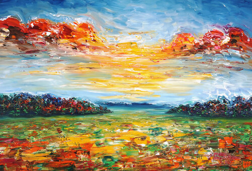 Beautiful Summer Landscape XL 8 van Peter Nottrott, Schilderij te koop op Singulart