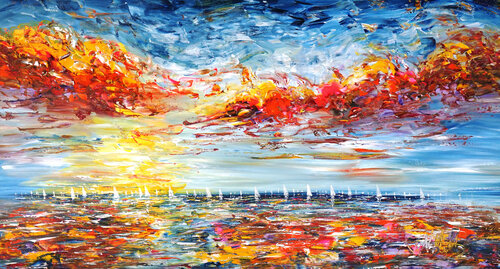 Seascape Sailing Impressions L 2 van Peter Nottrott, Schilderij te koop op Singulart