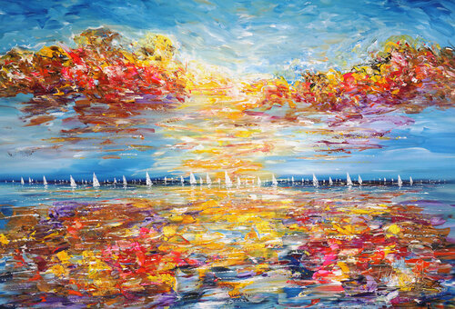 Seascape Sailing Impressions XL 22 van Peter Nottrott, Schilderij te koop op Singulart