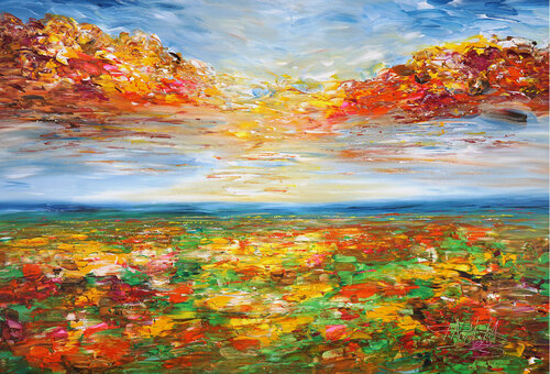 Beautiful Summer Landscape XL 9 di Peter Nottrott, Pittura in vendita su Singulart