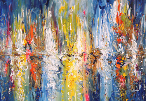 Sail Boat Marina S 5 van Peter Nottrott, Schilderij te koop op Singulart