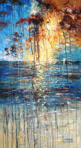 Magical Seascape L 1 / Oil van Peter Nottrott, Schilderij te koop op Singulart