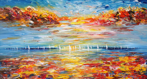 Seascape Sailing Impressions L 4 van Peter Nottrott, Schilderij te koop op Singulart