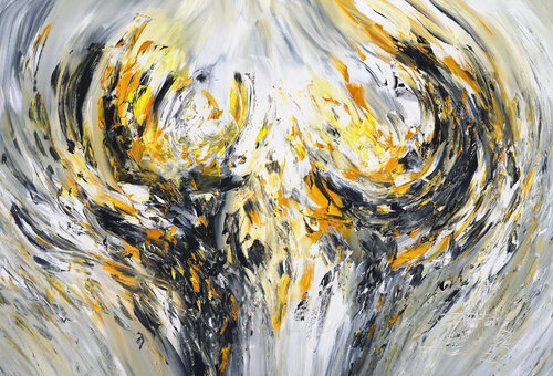 Elegance Yellow Anthracite XL 1 van Peter Nottrott, Schilderij te koop op Singulart