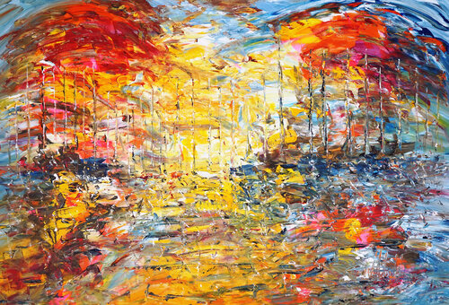 Sail Boat Marina / Evening Mood XL 2 van Peter Nottrott, Schilderij te koop op Singulart