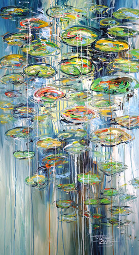 Water Lilies L 1 van Peter Nottrott, Schilderij te koop op Singulart