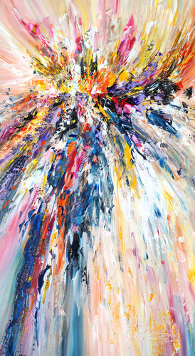 vibrant artwork in portrait format Thunder And Lightning L 9 van Peter Nottrott, Schilderij te koop op Singulart