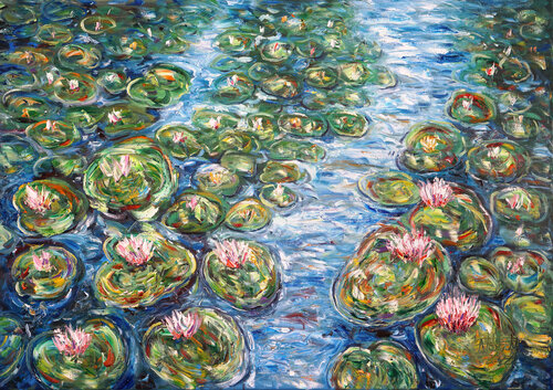 Magical Water Lilies M 1 / Oil van Peter Nottrott, Schilderij te koop op Singulart