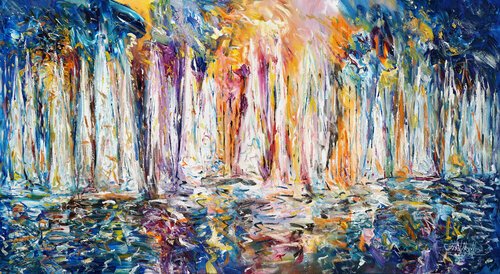 Sail Boat Marina L 1 / Oil von Peter Nottrott, Malerei kaufen auf Singulart