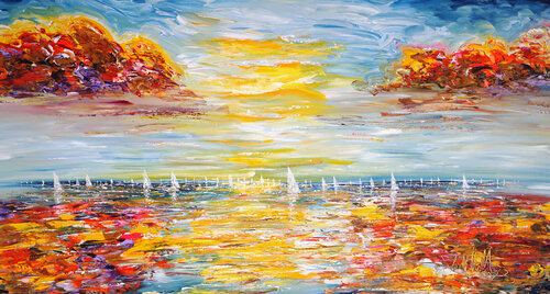 Seascape Sailing Impressions L 5 by Peter Nottrott, Painting for Sale on Singulart