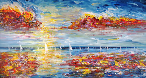 Seascape Sailing Impressions L 6 by Peter Nottrott, Painting for Sale on Singulart