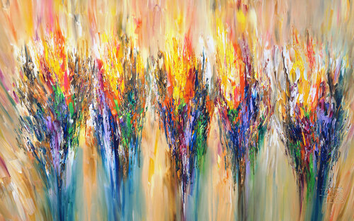 Extra large abstract Like A Firework XXXL 1 di Peter Nottrott, Pittura in vendita su Singulart