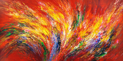 Red Energy XXL 1 van Peter Nottrott, Schilderij te koop op Singulart