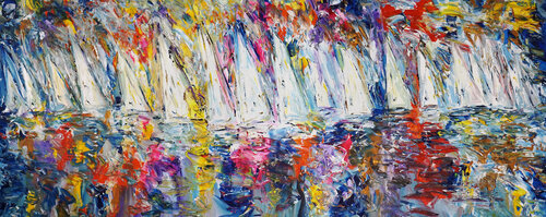 Slim: Stormy Sailing Regatta 2 van Peter Nottrott, Schilderij te koop op Singulart