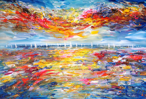 Seascape Sailing Impressions XL 25 de Peter Nottrott, Pintura a la venta en Singulart