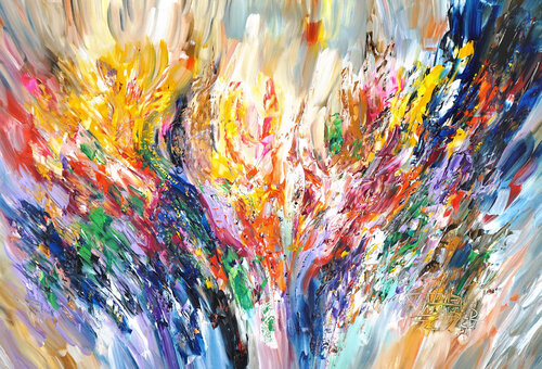 ABSTRACT Hot Summer Symphony XL 1 van Peter Nottrott, Schilderij te koop op Singulart
