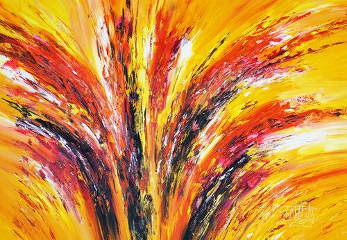 Yellow Red Energy M 2 van Peter Nottrott, Schilderij te koop op Singulart