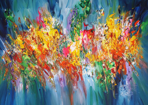 Blue Symphony M 1 van Peter Nottrott, Schilderij te koop op Singulart