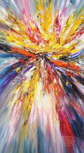 vibrant artwork in portrait format Thunder And Lightning L 10 by Peter Nottrott, Painting for Sale on Singulart