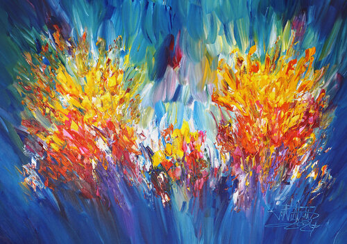 Blue Symphony S 2 van Peter Nottrott, Schilderij te koop op Singulart