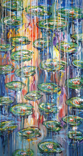 Water Lilies L 4 de Peter Nottrott, Pintura a la venta en Singulart