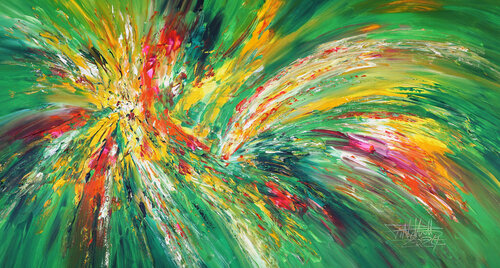 Green Adventure L 7 van Peter Nottrott, Schilderij te koop op Singulart