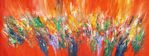 Stick: Orange Red Energy 1 van Peter Nottrott, Schilderij te koop op Singulart