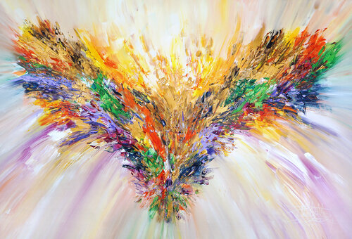 ABSTRACT Golden Wings XL 7 van Peter Nottrott, Schilderij te koop op Singulart