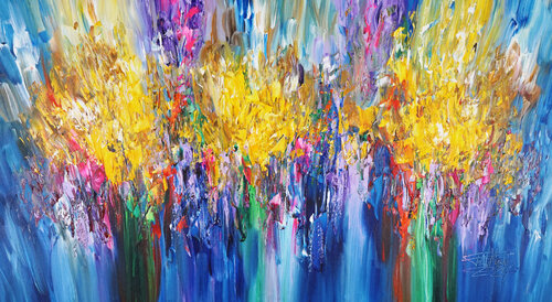 Blue Symphony L 8 van Peter Nottrott, Schilderij te koop op Singulart