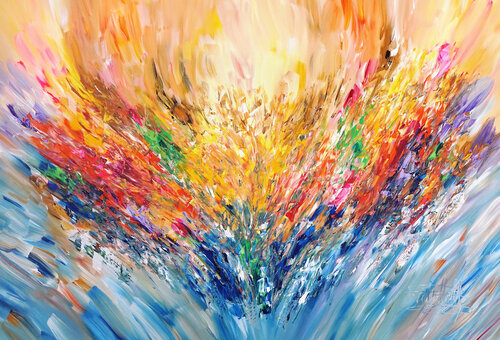 ABSTRACT Positive Energy XL 14 van Peter Nottrott, Schilderij te koop op Singulart