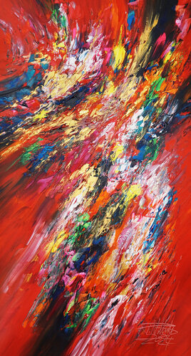 Red And Gold L 1 van Peter Nottrott, Schilderij te koop op Singulart