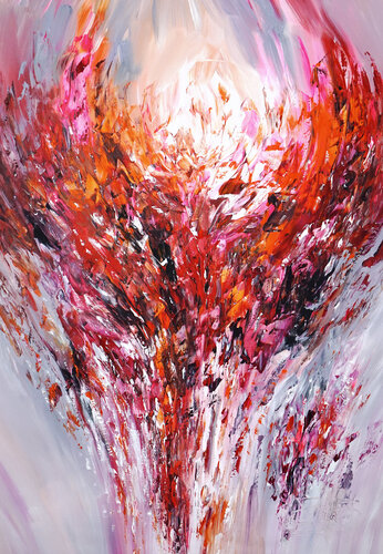 Magenta Red Energy M 1 van Peter Nottrott, Schilderij te koop op Singulart